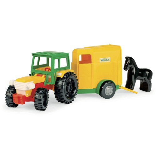 Traktor mit pferdeanhänger - mit,