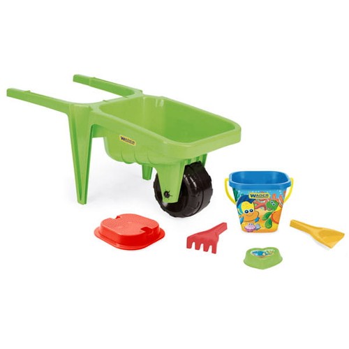 Riesenschubkarre mit sandset - riesenschubkarre,